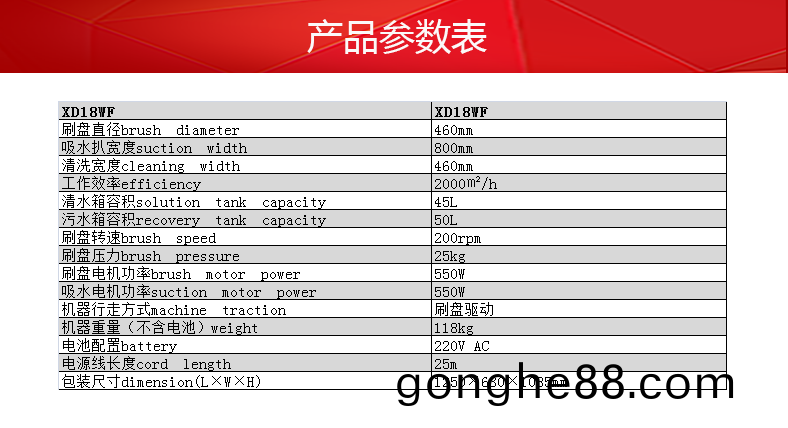 電線式(shi)手(shou)推(tui)洗地機半自動洗地機(ji)XD18WF47