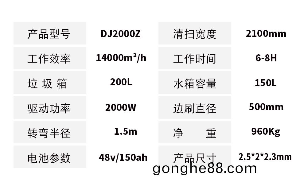 DJ2000Z駕駛(shi)式掃地(di)機 電(dian)動(dong)清掃(sao)車價格(ge)
